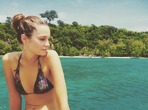 Bridget Malcolm in a bikini