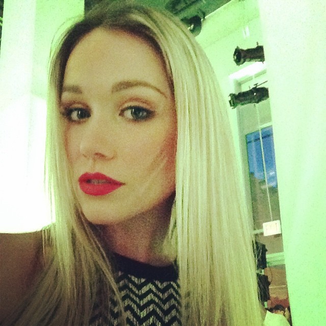 Katrina Bowden taking a selfie