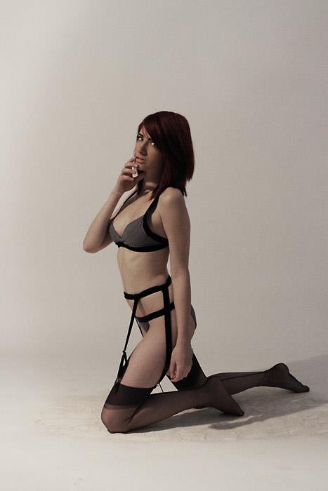 Susan Coffey in lingerie