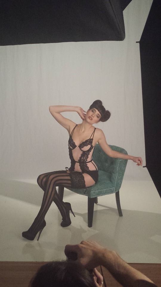 Susan Coffey in lingerie