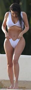 Kim Kardashian in white bikini in Mexico