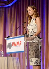 Olivia Wilde debuts her small baby bump while attending the 2013 International Women’s Media Foundation’s Courage in Journalism Awards at the Beverly Hills Hotel on Tuesday (October 29, 2013) in Beverly Hills, Calif.