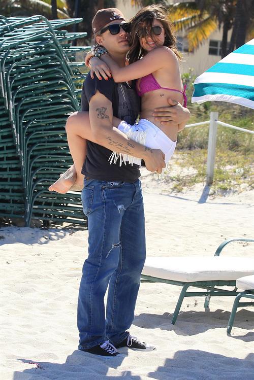Lucy Hale and Ashley Benson photoshoot at the Bondo Bikini Shack on Miami Beach on March 24, 2012