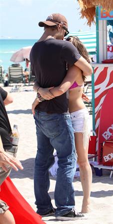 Lucy Hale and Ashley Benson photoshoot at the Bondo Bikini Shack on Miami Beach on March 24, 2012