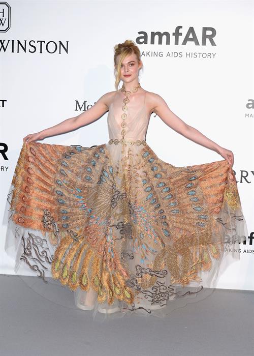 Elle Fanning showing off pasties at amfAR’s 23rd Cinema Against AIDS Gala