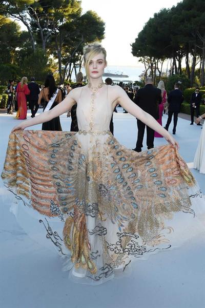 Elle Fanning showing off pasties at amfAR’s 23rd Cinema Against AIDS Gala