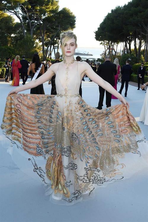 Elle Fanning showing off pasties at amfAR’s 23rd Cinema Against AIDS Gala