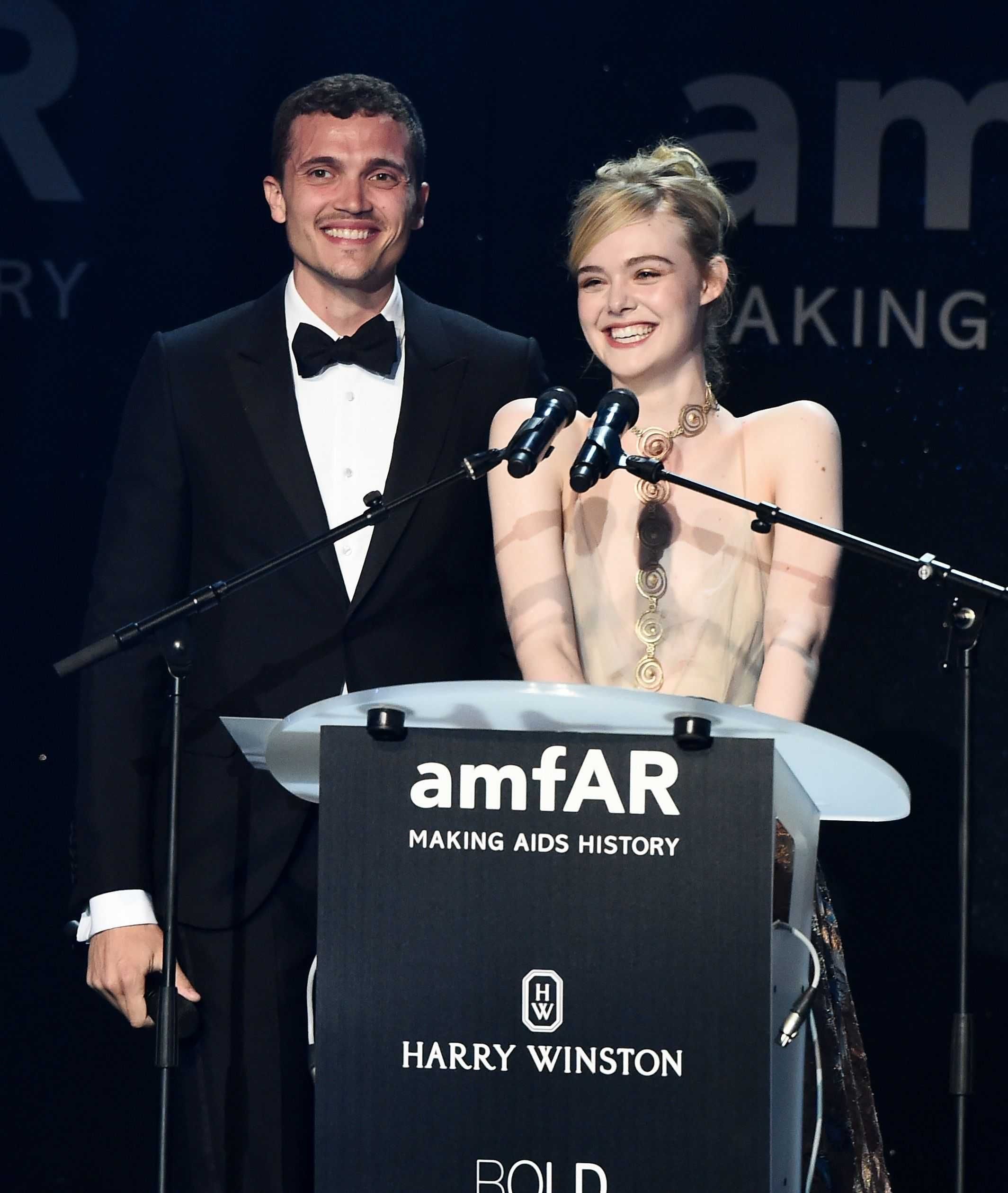 Elle Fanning showing off pasties at amfAR’s 23rd Cinema Against AIDS Gala