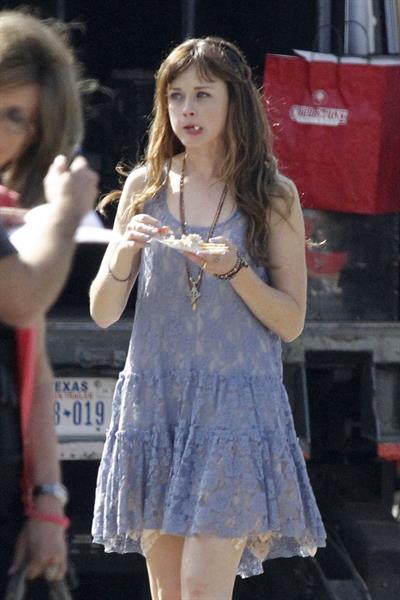 Alexis Bledel on the set of 'Remember Sunday' in New Orleans January 25, 2013