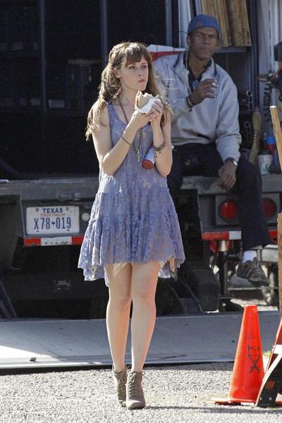 Alexis Bledel on the set of 'Remember Sunday' in New Orleans January 25, 2013