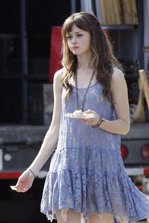 Alexis Bledel on the set of 'Remember Sunday' in New Orleans January 25, 2013