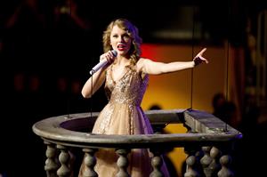 Taylor Swift and Selena Gomez performing at Madison Square Garden in New York, November 11, 2011 