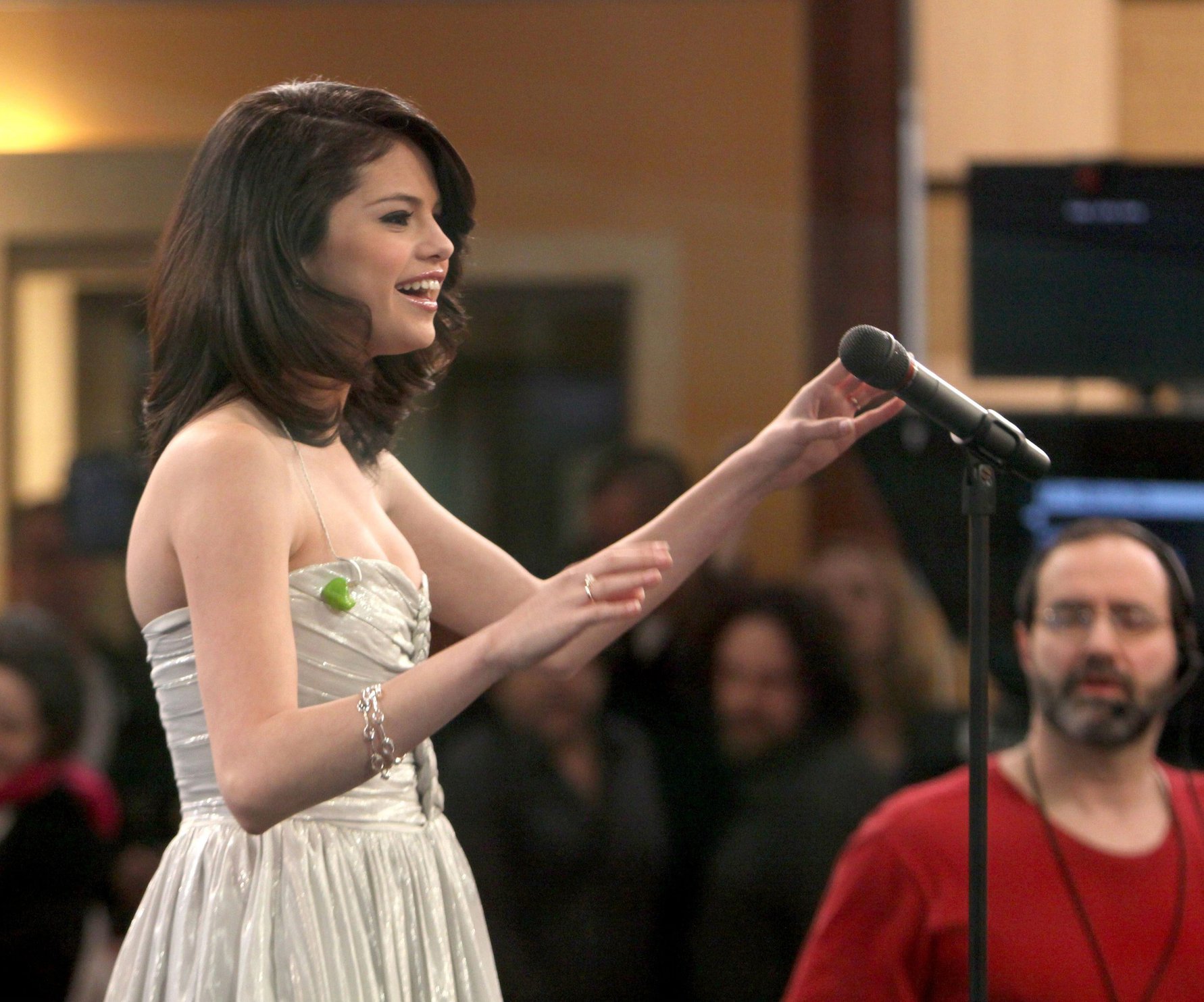 Selena Gomez on the Good Morning America show in New York City, February 11, 2010