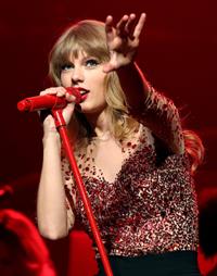 Taylor Swift on stage at the KIIS FM 2012 Jingle Ball concert at Nokia Theatre in Los Angeles - December 1, 2012 