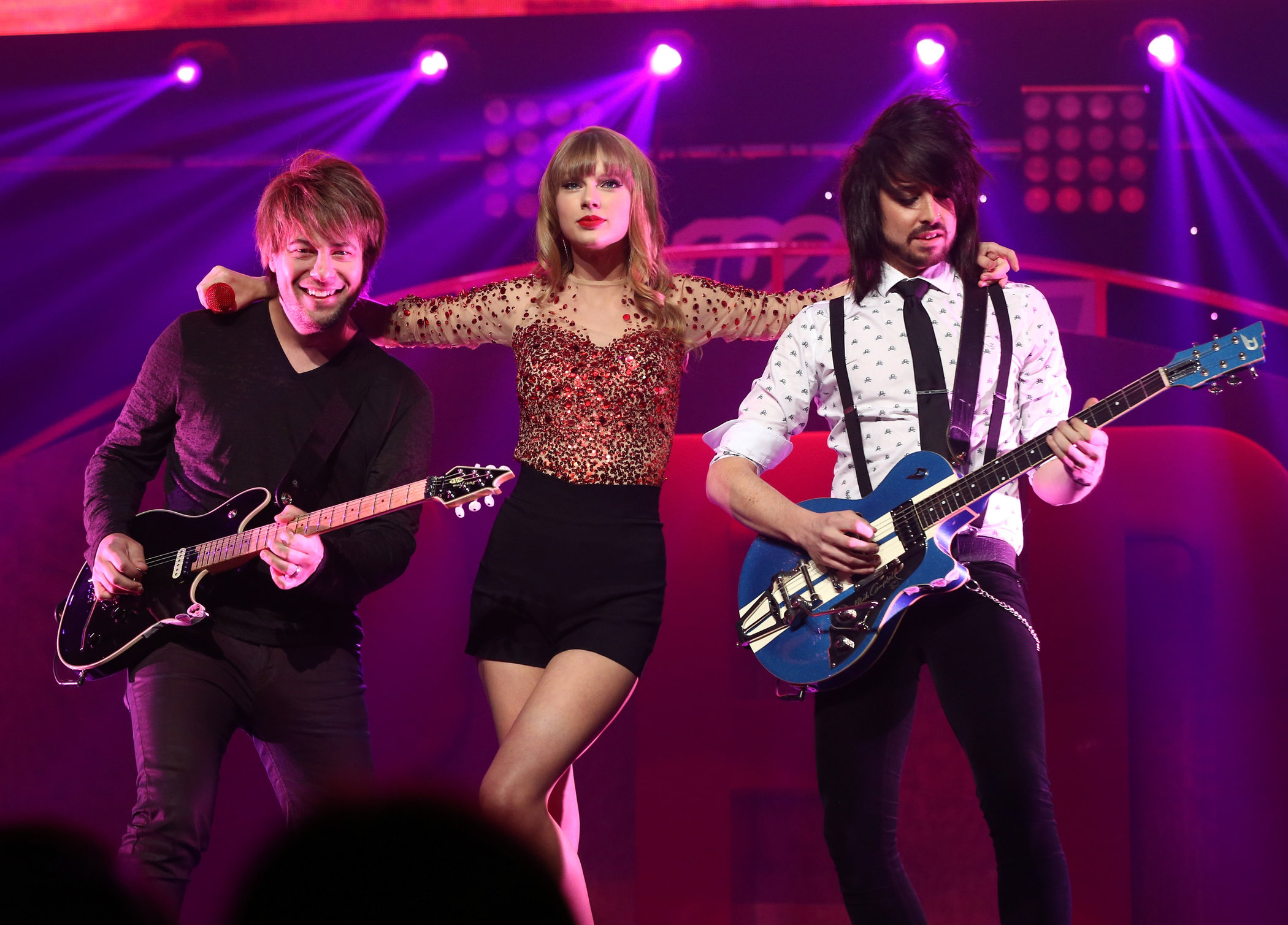 Taylor Swift on stage at the KIIS FM 2012 Jingle Ball concert at Nokia Theatre in Los Angeles - December 1, 2012 