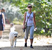 Olivia Wilde walking her dog in the Hollywood Hills on June 24, 2011