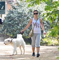 Olivia Wilde walking her dog in the Hollywood Hills on June 24, 2011