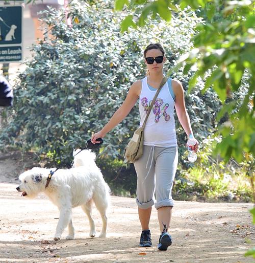 Olivia Wilde walking her dog in the Hollywood Hills on June 24, 2011