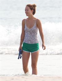 Olivia Wilde - on the beach in Wilmington,North Carolina - August 18 2012