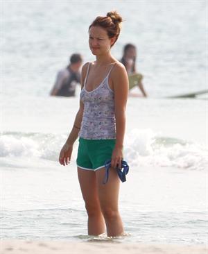 Olivia Wilde - on the beach in Wilmington,North Carolina - August 18 2012