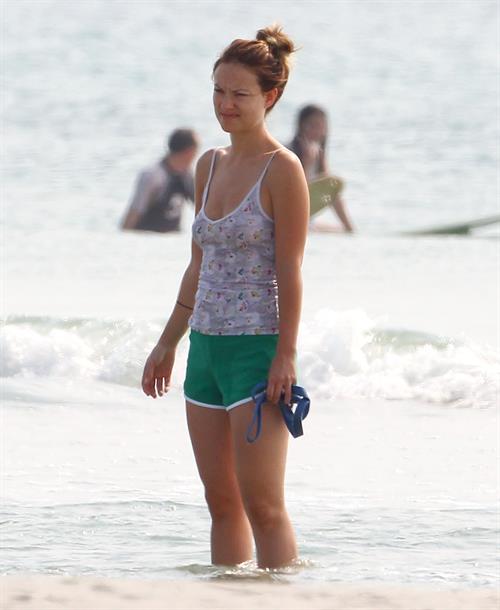 Olivia Wilde - on the beach in Wilmington,North Carolina - August 18 2012