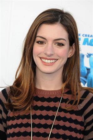 Anne Hathaway 20th Century Fox press day for Rio at Zanuck Theater January 28, 2011 