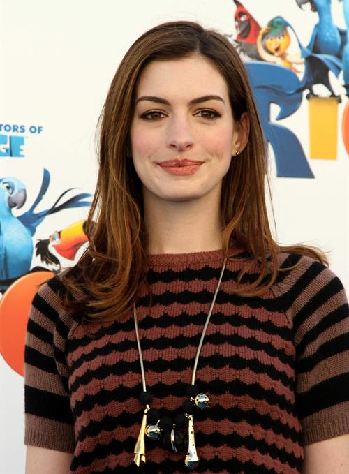 Anne Hathaway 20th Century Fox press day for Rio at Zanuck Theater January 28, 2011 