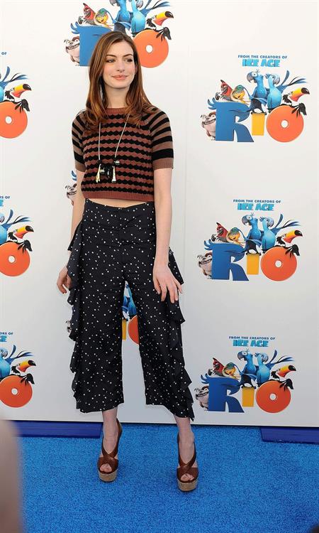 Anne Hathaway 20th Century Fox press day for Rio at Zanuck Theater January 28, 2011 