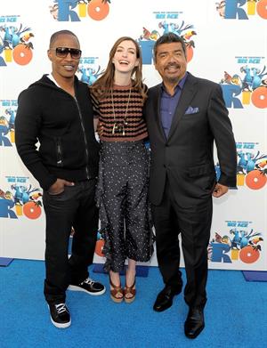 Anne Hathaway 20th Century Fox press day for Rio at Zanuck Theater January 28, 2011 