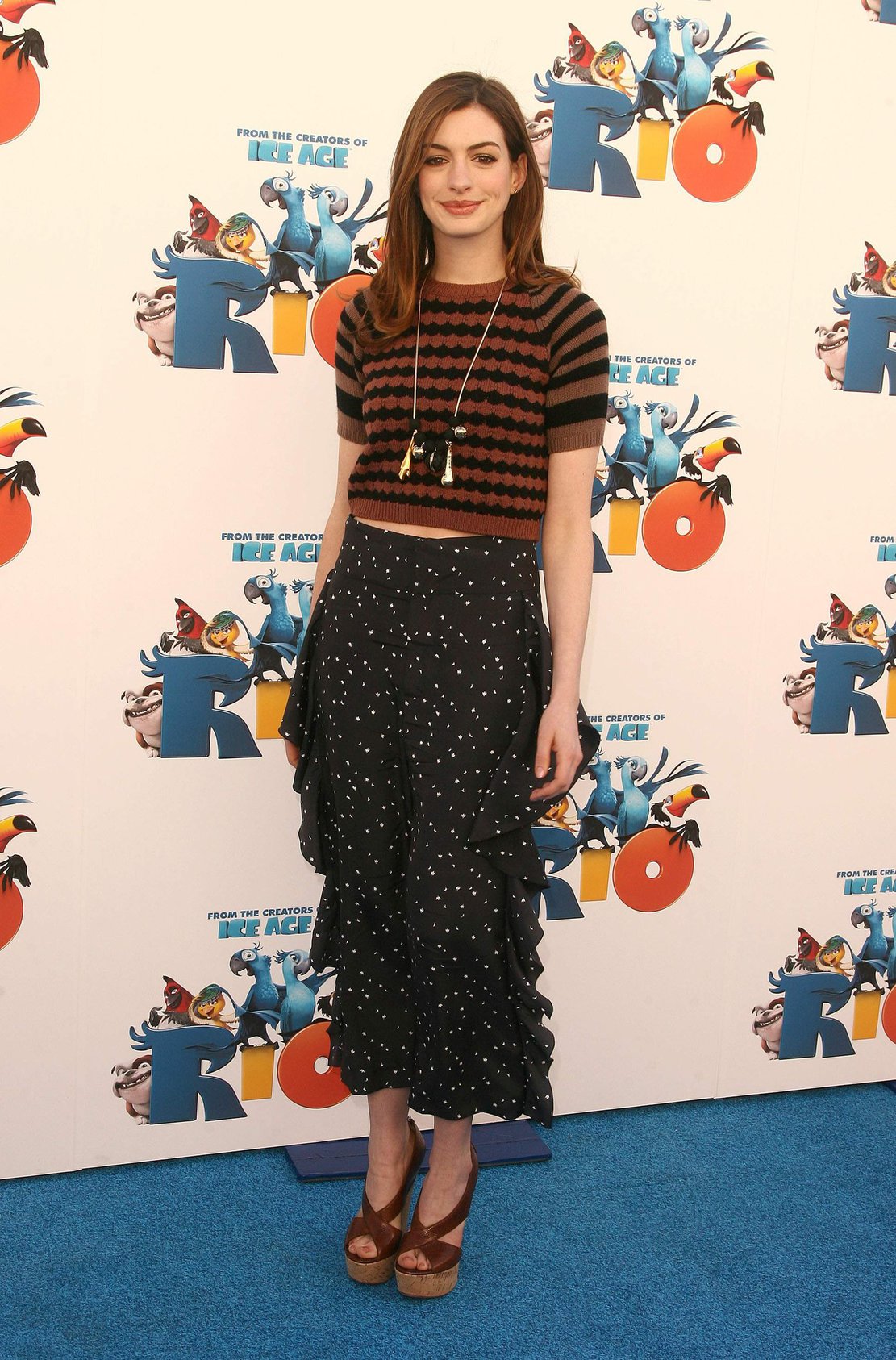 Anne Hathaway 20th Century Fox press day for Rio at Zanuck Theater January 28, 2011 