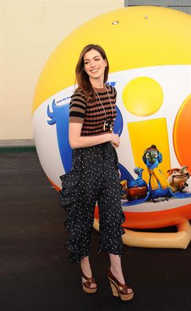 Anne Hathaway 20th Century Fox press day for Rio at Zanuck Theater January 28, 2011 