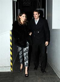 Kelly Brook birthday dinner with Thom Evans at The Wolseley restaurant London November 23, 2012 