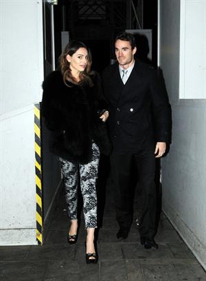 Kelly Brook birthday dinner with Thom Evans at The Wolseley restaurant London November 23, 2012 