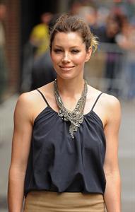 Jessica Biel visits the Late Show with David Letterman in New York City