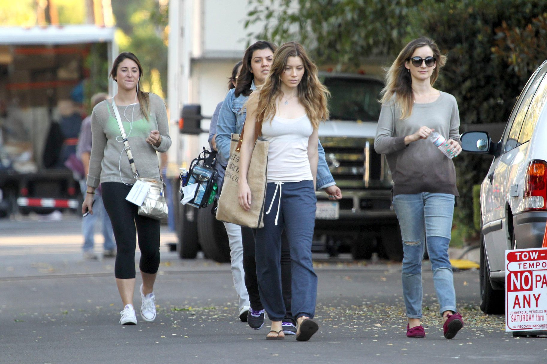 Jessica Biel – “Shiva and May” set candids, LA 10/17/13 