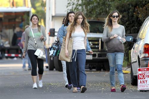 Jessica Biel – “Shiva and May” set candids, LA 10/17/13 