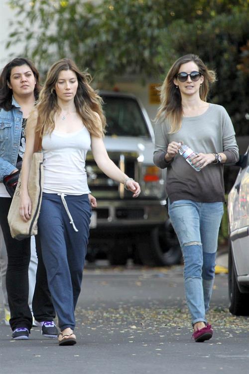 Jessica Biel – “Shiva and May” set candids, LA 10/17/13 