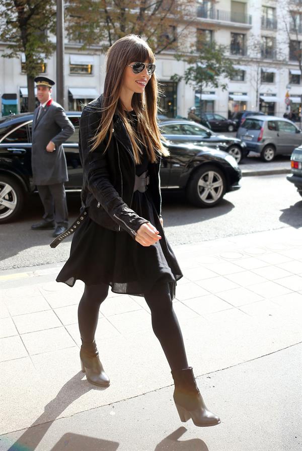 Jessica Biel Arrives at her hotel in Paris - October 7,2012 
