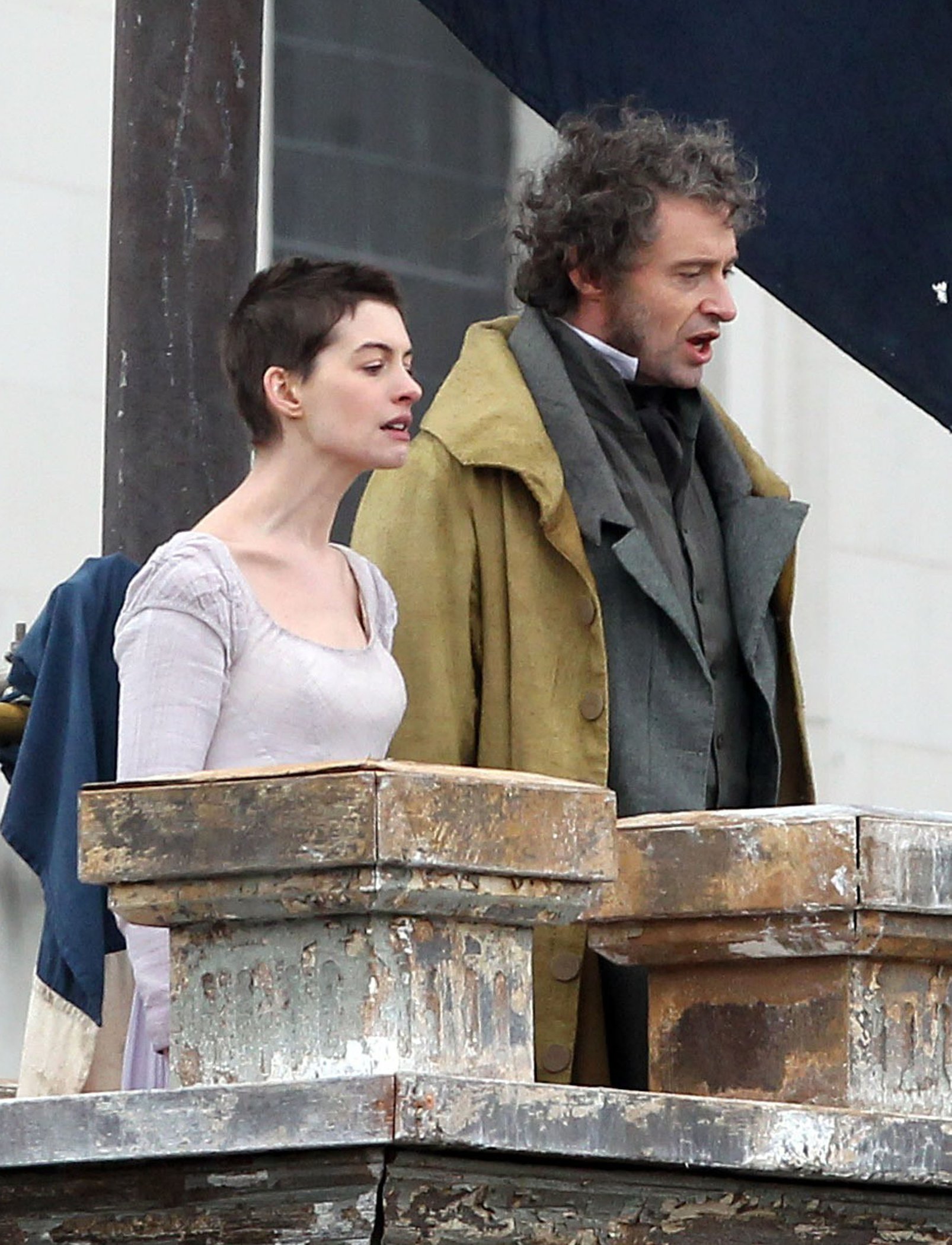 Anne Hathaway on the set of Les Miserables April 18, 2012