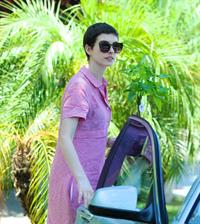 Anne Hathaway out about in Hollywood July 22, 2012 