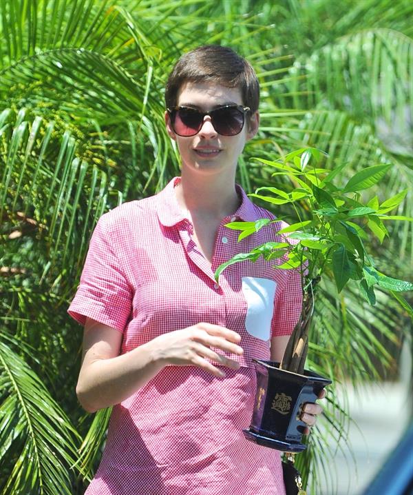 Anne Hathaway out about in Hollywood July 22, 2012 