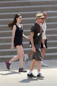 Anne Hathaway set of the Dark Knight Rises in Pittsburgh 4-8-2011