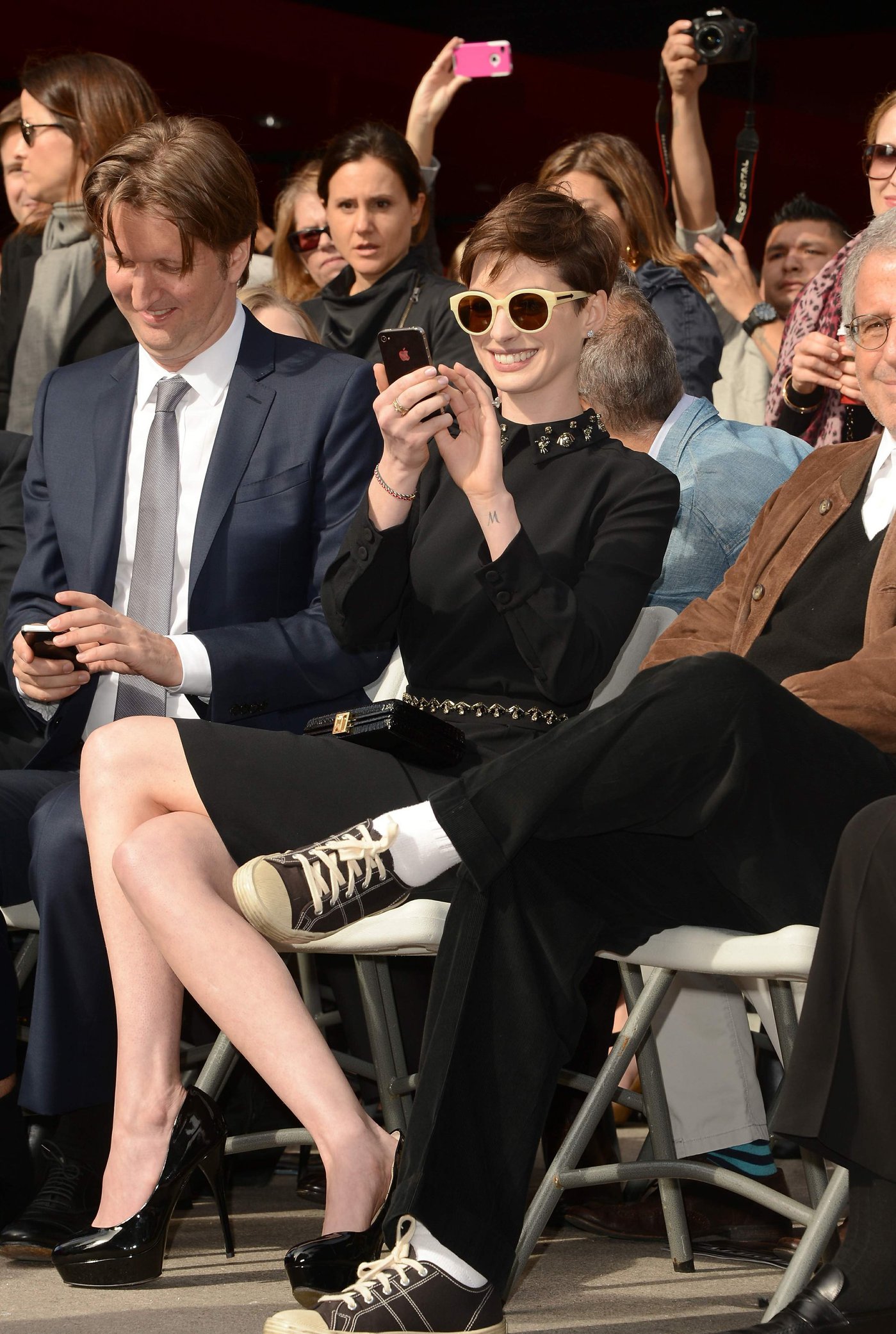 Anne Hathaway attends the Hugh Jackman Hollywood Walk Of Fame Ceremony in Hollywood December 13-2012 
