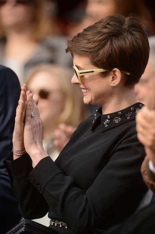 Anne Hathaway attends the Hugh Jackman Hollywood Walk Of Fame Ceremony in Hollywood December 13-2012 