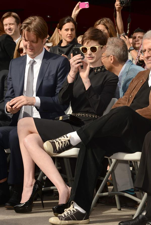 Anne Hathaway attends the Hugh Jackman Hollywood Walk Of Fame Ceremony in Hollywood December 13-2012 