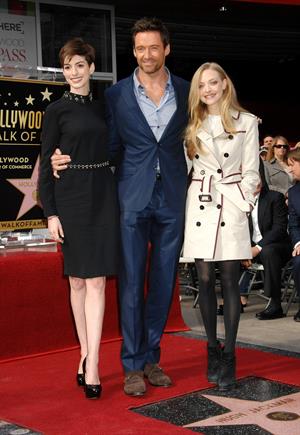 Anne Hathaway attends the Hugh Jackman Hollywood Walk Of Fame Ceremony in Hollywood December 13-2012 