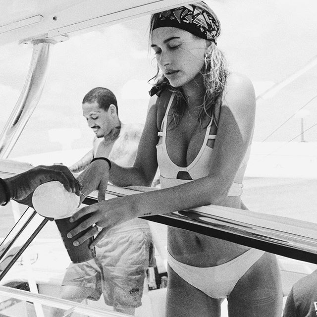 Hailey Bieber in a bikini
