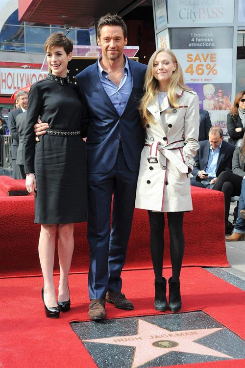 Anne Hathaway attends the Hugh Jackman Hollywood Walk Of Fame Ceremony in Hollywood December 13-2012 