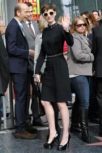 Anne Hathaway attends the Hugh Jackman Hollywood Walk Of Fame Ceremony in Hollywood December 13-2012 