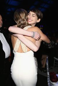 Anne Hathaway attends the Critics' Choice Movie Awards 2013 with Skinnygirl Cocktails at Barkar Hangar